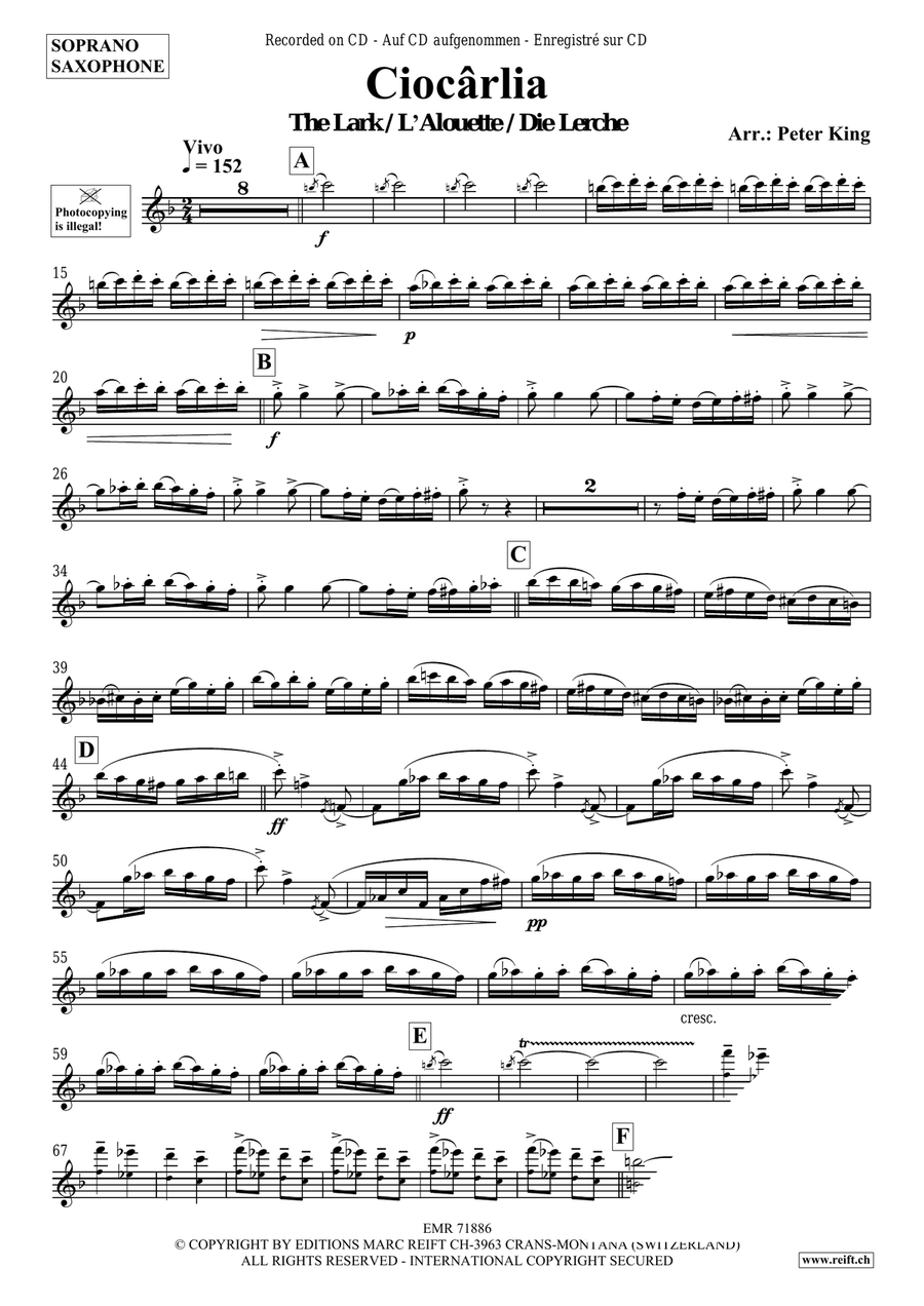 Ciocarlia Ciocarlia Soprano Saxophone scores gallery preview page 3