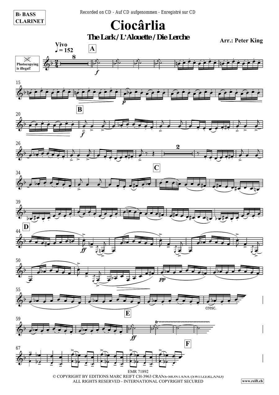 Ciocarlia Ciocarlia Bass Clarinet scores gallery preview page 3