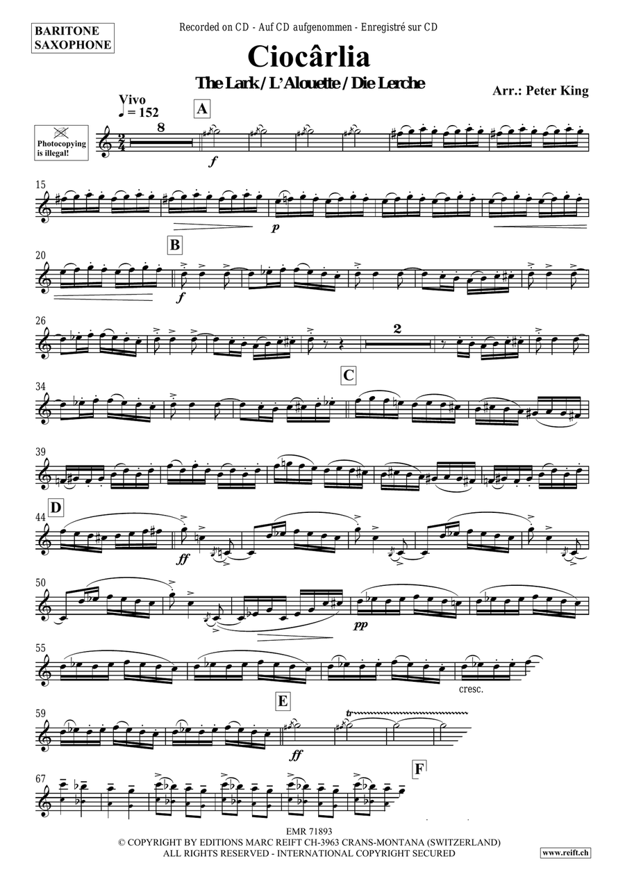 Ciocarlia Ciocarlia Baritone Saxophone scores gallery preview page 3