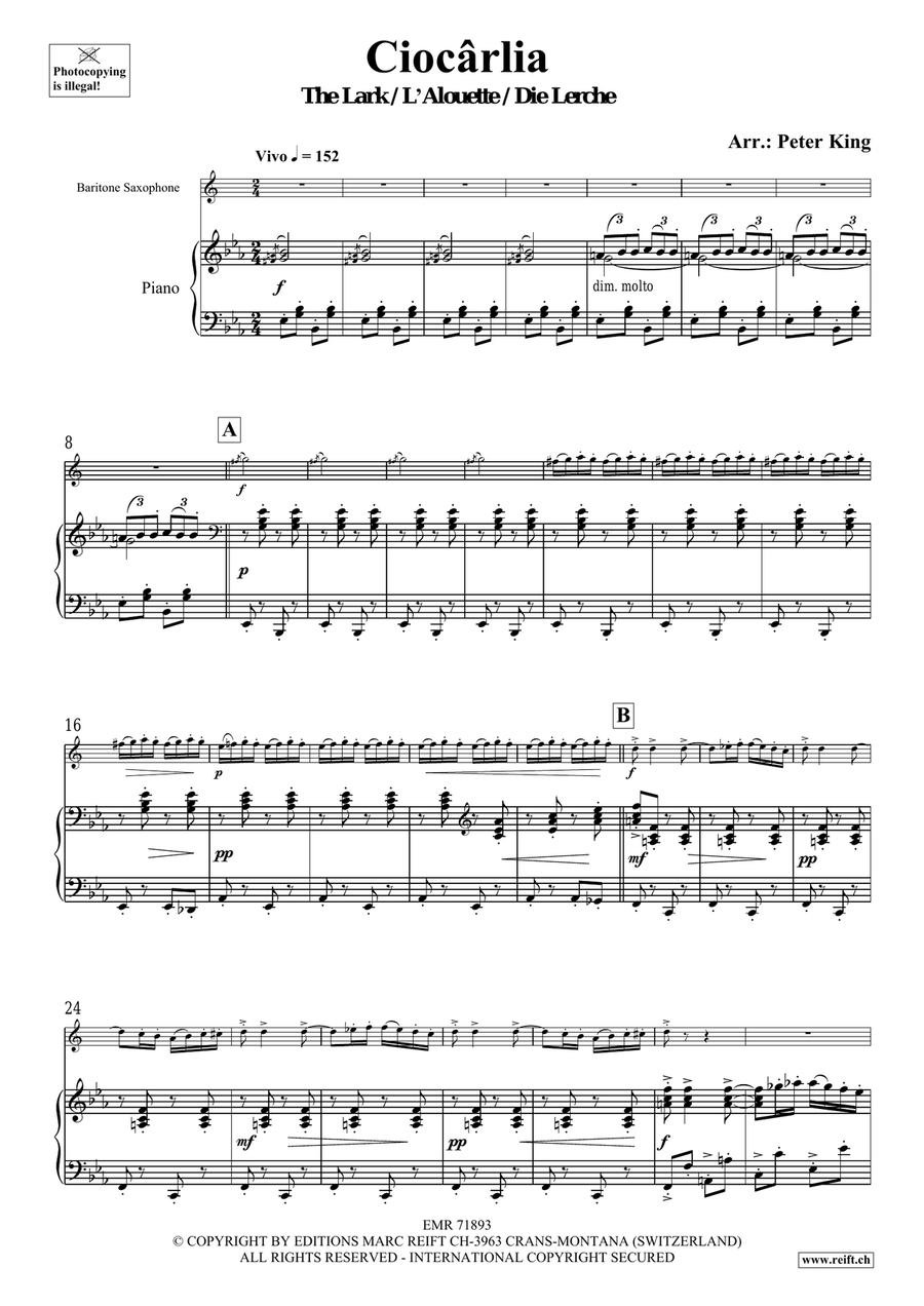 Ciocarlia Ciocarlia Baritone Saxophone scores gallery preview page 4