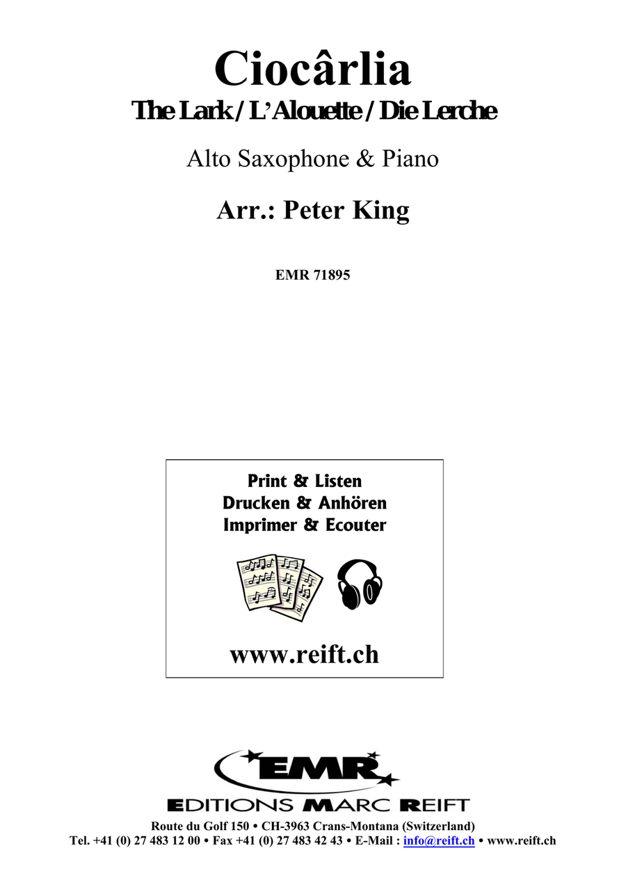 Ciocarlia Ciocarlia Alto Saxophone scores gallery preview page 2