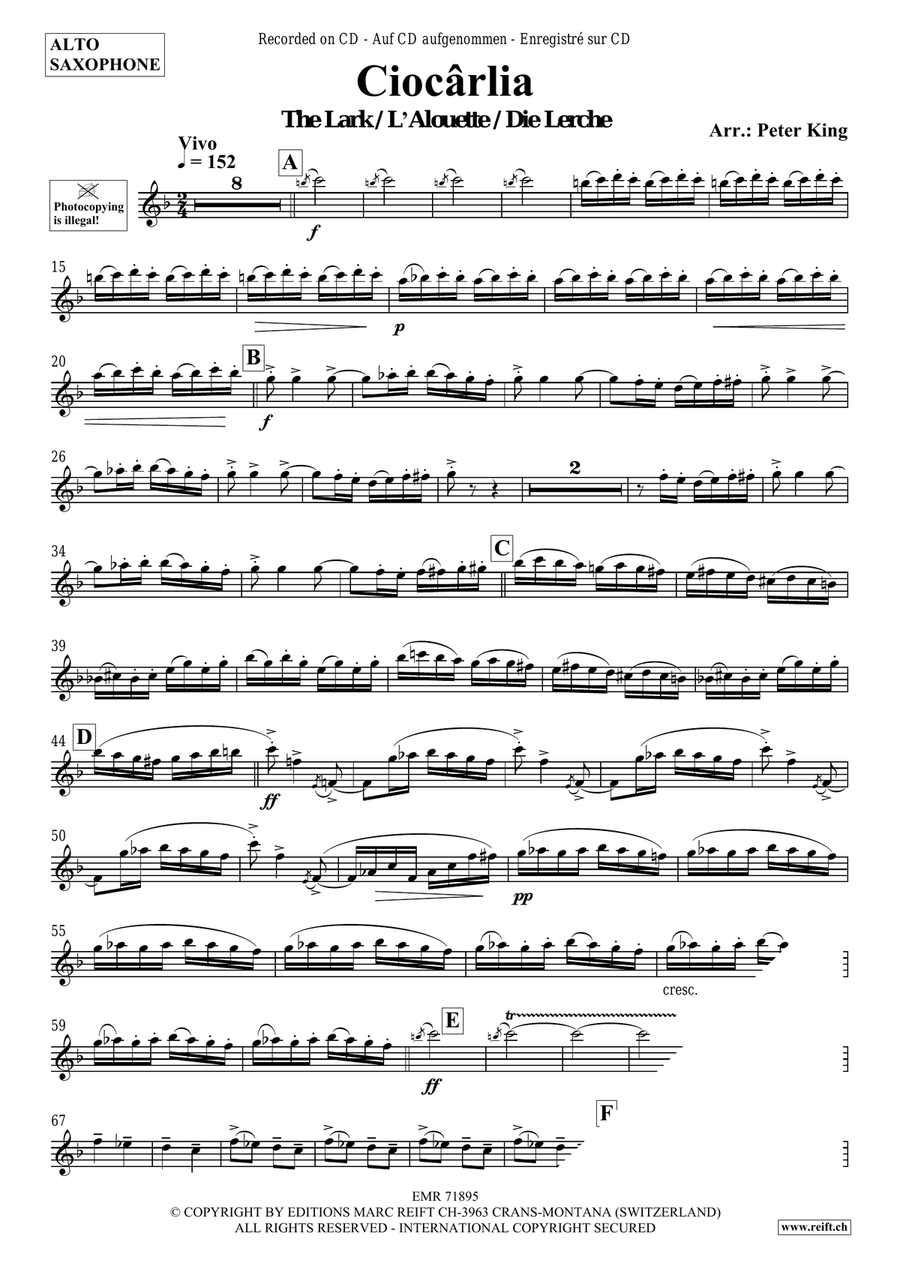 Ciocarlia Ciocarlia Alto Saxophone scores gallery preview page 3