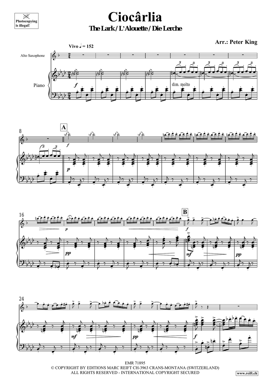 Ciocarlia Ciocarlia Alto Saxophone scores gallery preview page 4