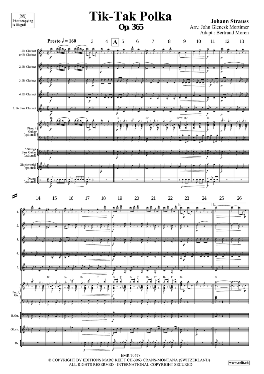Tik-Tak Polka Tik-Tak Polka Clarinet Quintet scores gallery preview page 4