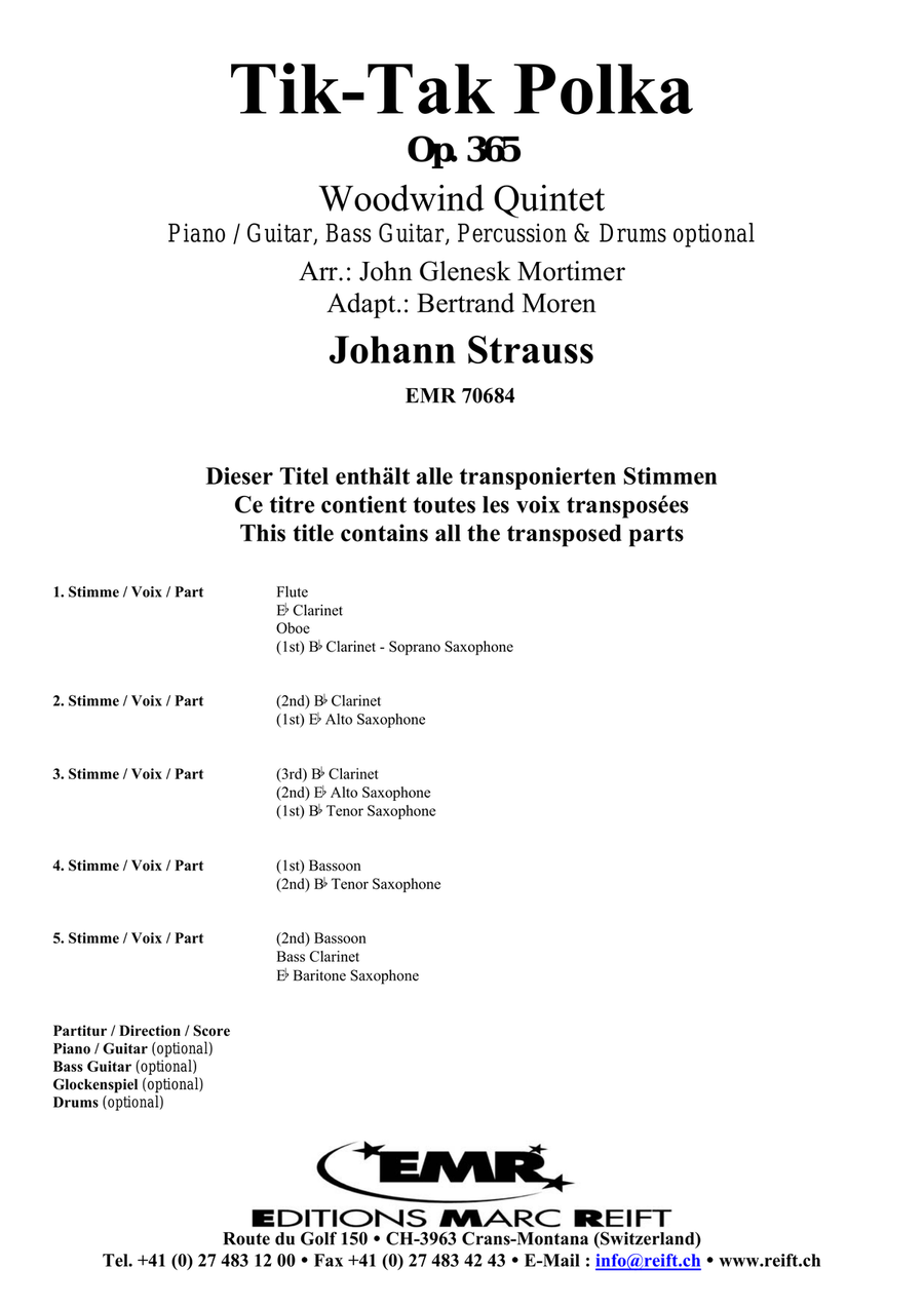Tik-Tak Polka Tik-Tak Polka Woodwind Quintet scores gallery preview page 2