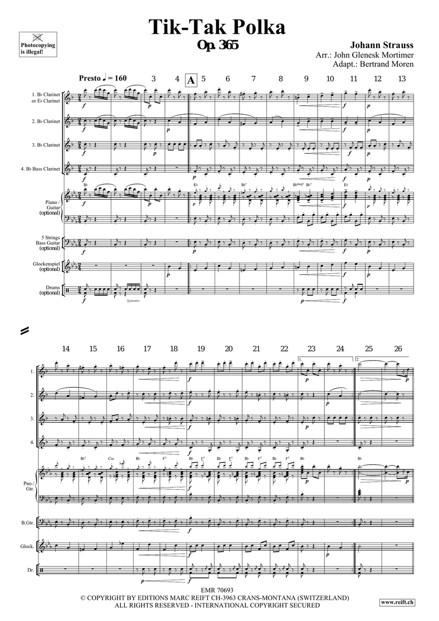 Tik-Tak Polka Tik-Tak Polka Clarinet Quartet scores gallery preview page 4