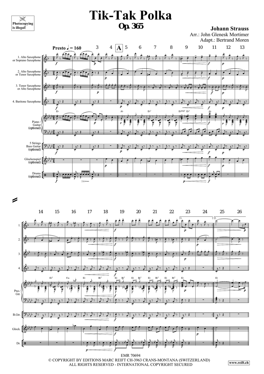 Tik-Tak Polka Tik-Tak Polka Saxophone Quartet scores gallery preview page 3