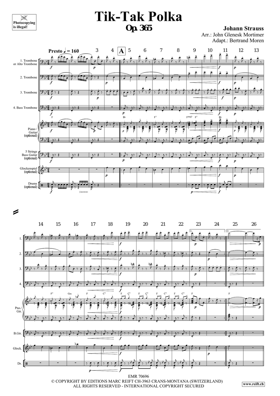 Tik-Tak Polka Tik-Tak Polka Trombone Quartet scores gallery preview page 3