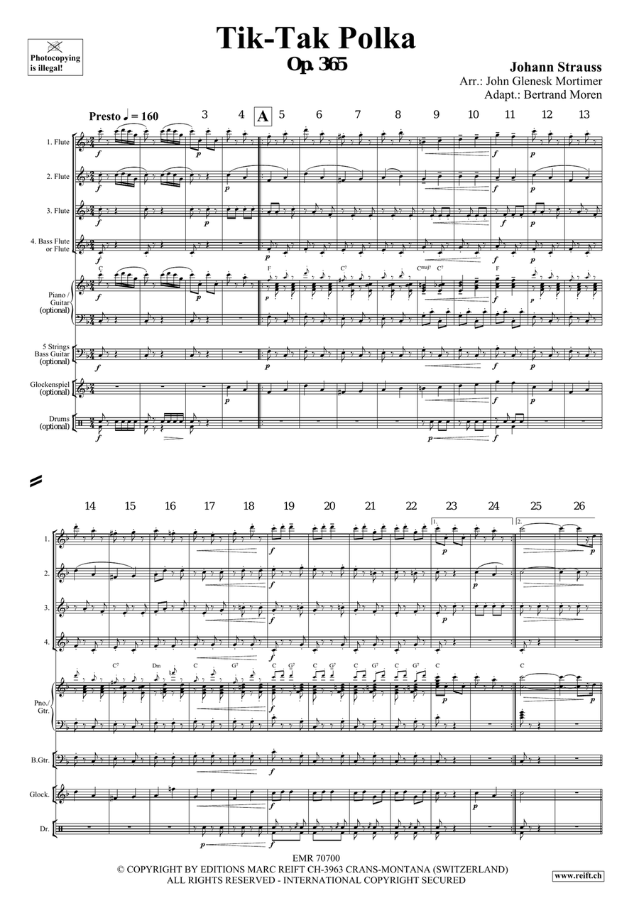 Tik-Tak Polka Tik-Tak Polka Flute Quartet scores gallery preview page 3