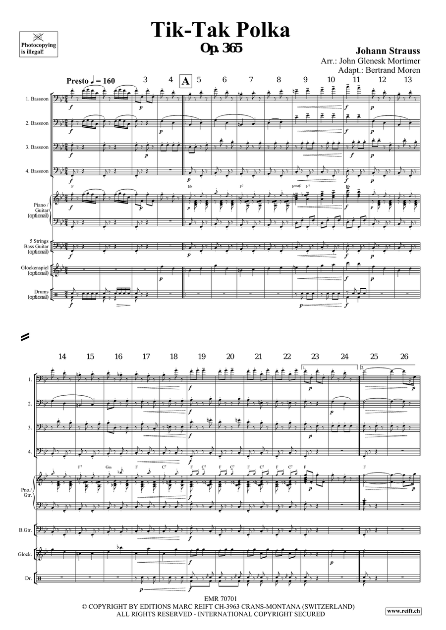 Tik-Tak Polka Tik-Tak Polka Bassoon Quartet scores gallery preview page 3