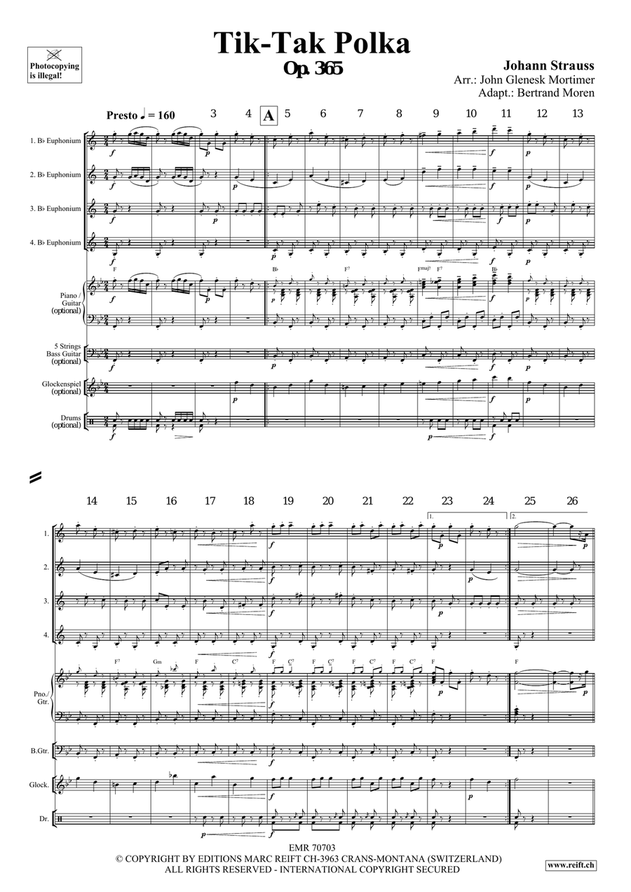 Tik-Tak Polka Tik-Tak Polka Euphonium Quartet scores gallery preview page 3
