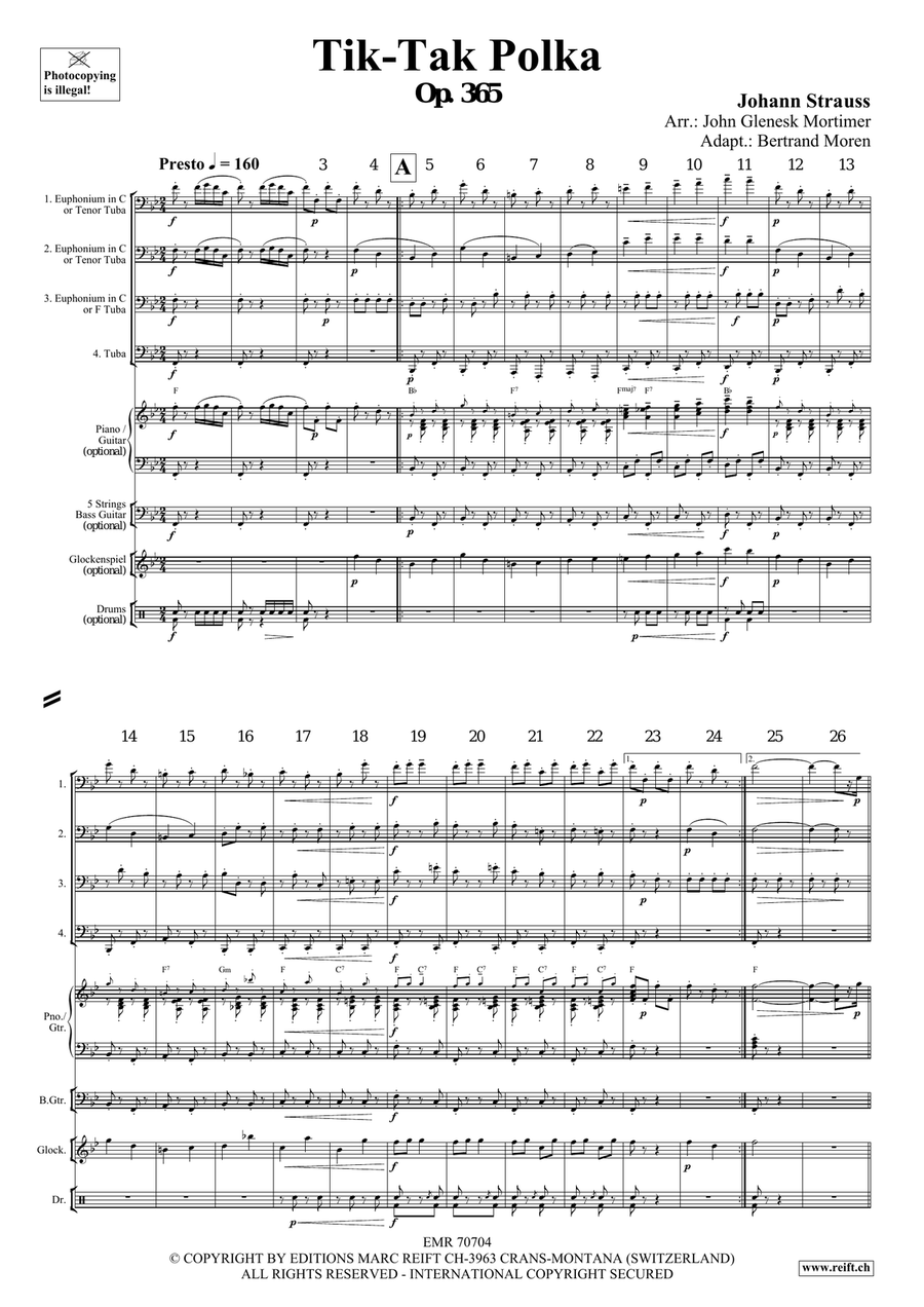 Tik-Tak Polka Tik-Tak Polka Tuba Quartet scores gallery preview page 3
