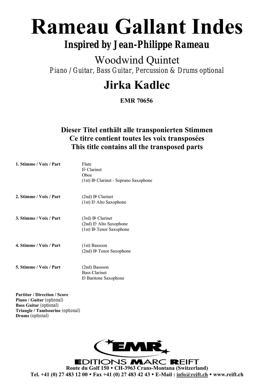 Rameau Gallant Indes Rameau Gallant Indes Woodwind Quintet scores gallery preview page 2