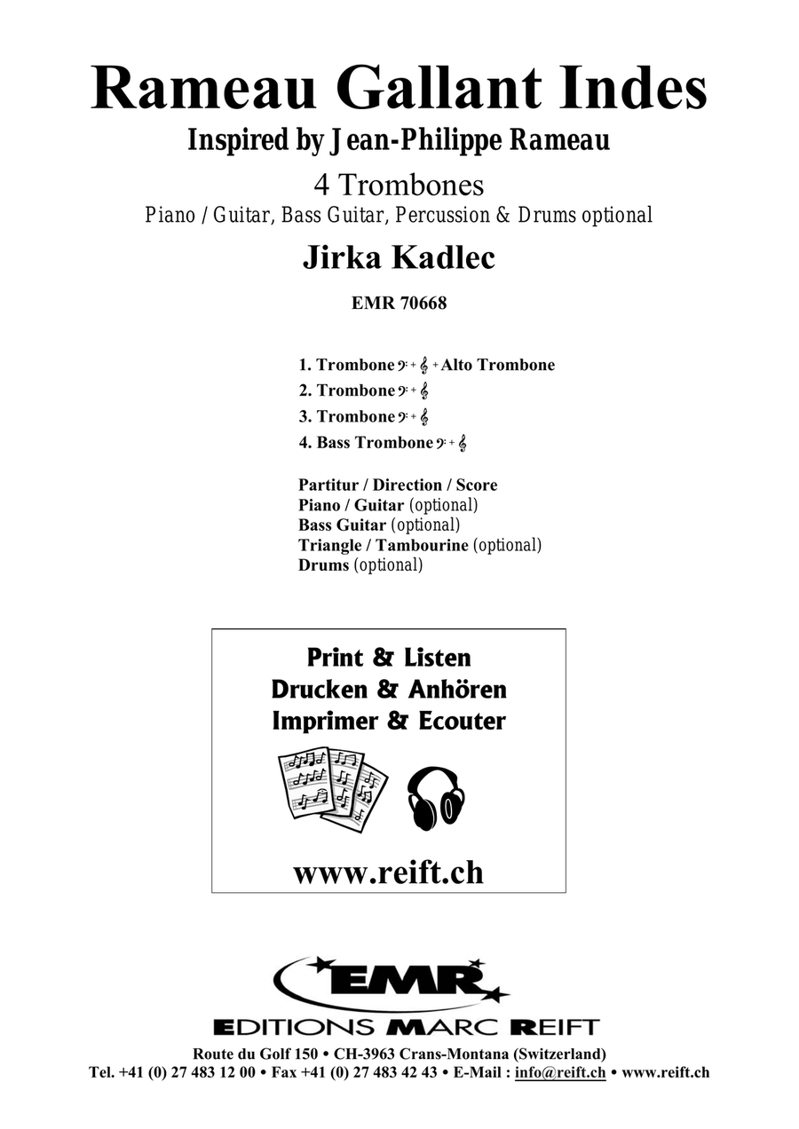 Rameau Gallant Indes Rameau Gallant Indes Trombone Quartet scores gallery preview page 2