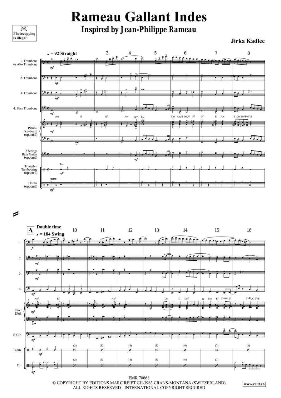 Rameau Gallant Indes Rameau Gallant Indes Trombone Quartet scores gallery preview page 4
