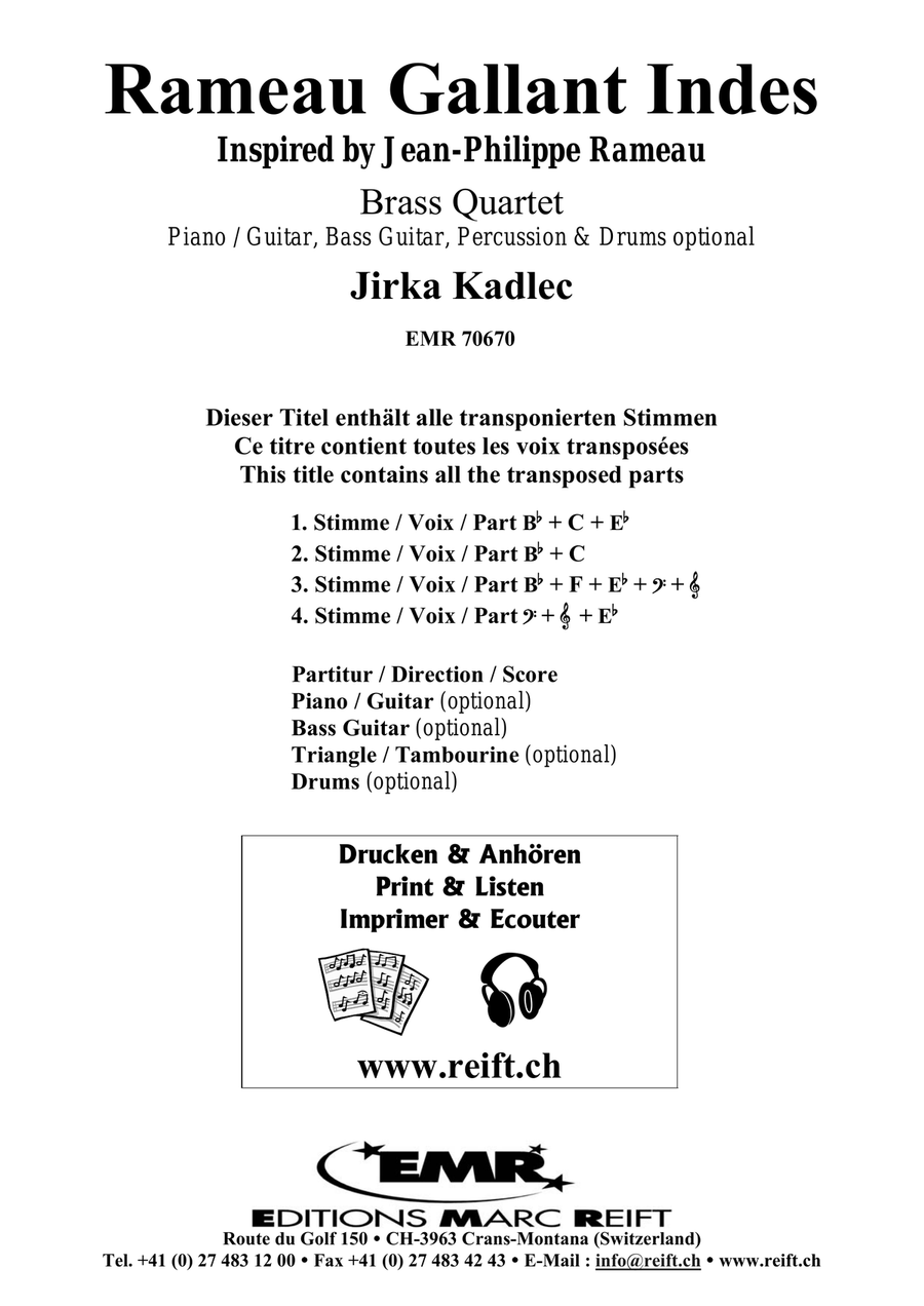 Rameau Gallant Indes Rameau Gallant Indes Brass Quartet scores gallery preview page 2