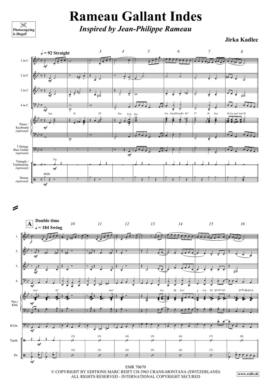 Rameau Gallant Indes Rameau Gallant Indes Brass Quartet scores gallery preview page 4