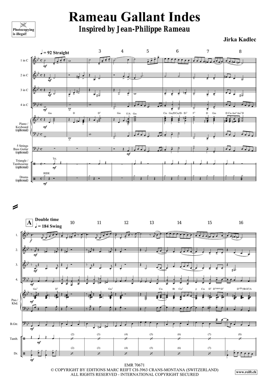 Rameau Gallant Indes Rameau Gallant Indes Woodwind Quartet scores gallery preview page 4