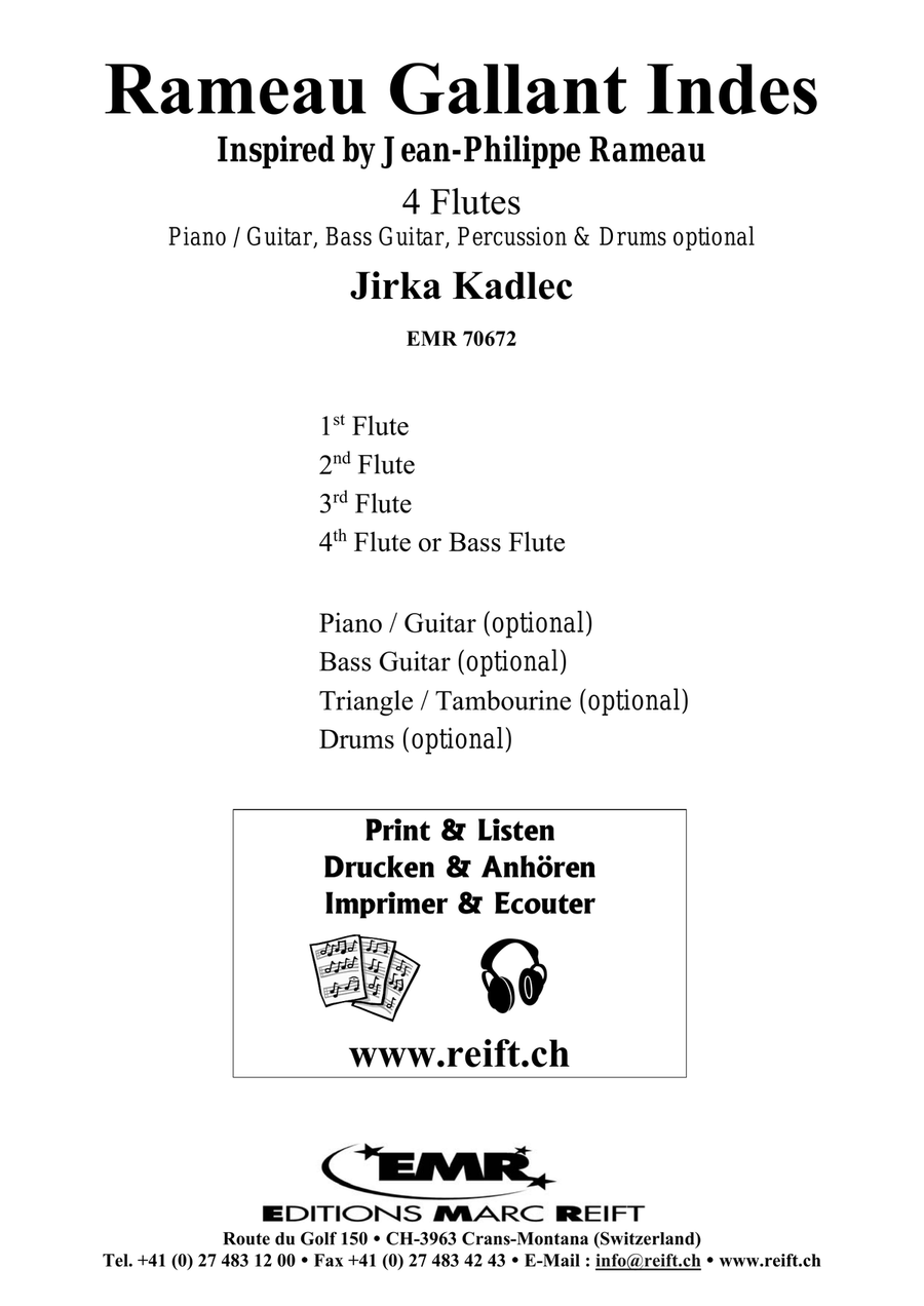 Rameau Gallant Indes Rameau Gallant Indes Flute Quartet scores gallery preview page 2