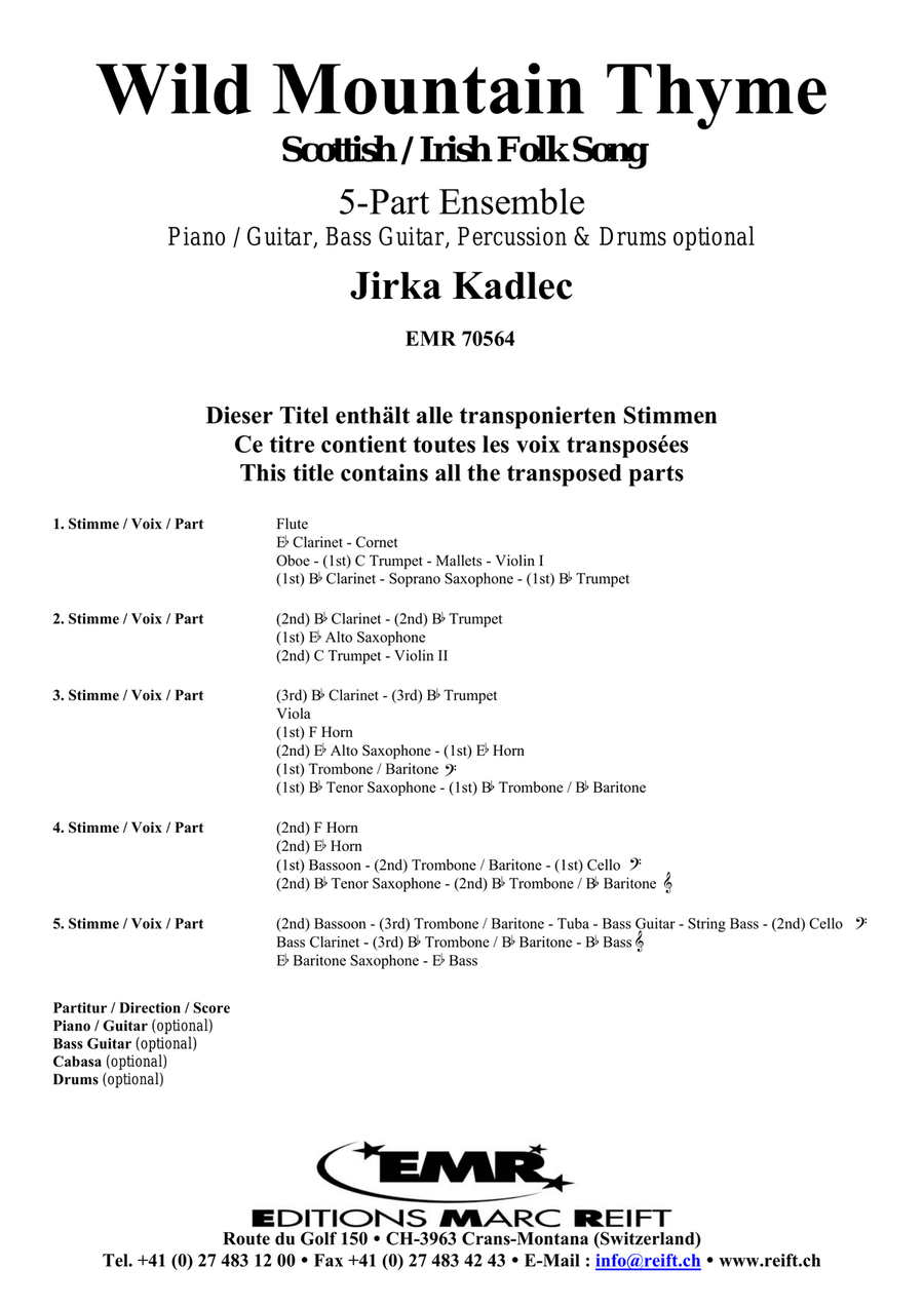 Wild Mountain Thyme Wild Mountain Thyme Score scores gallery preview page 2