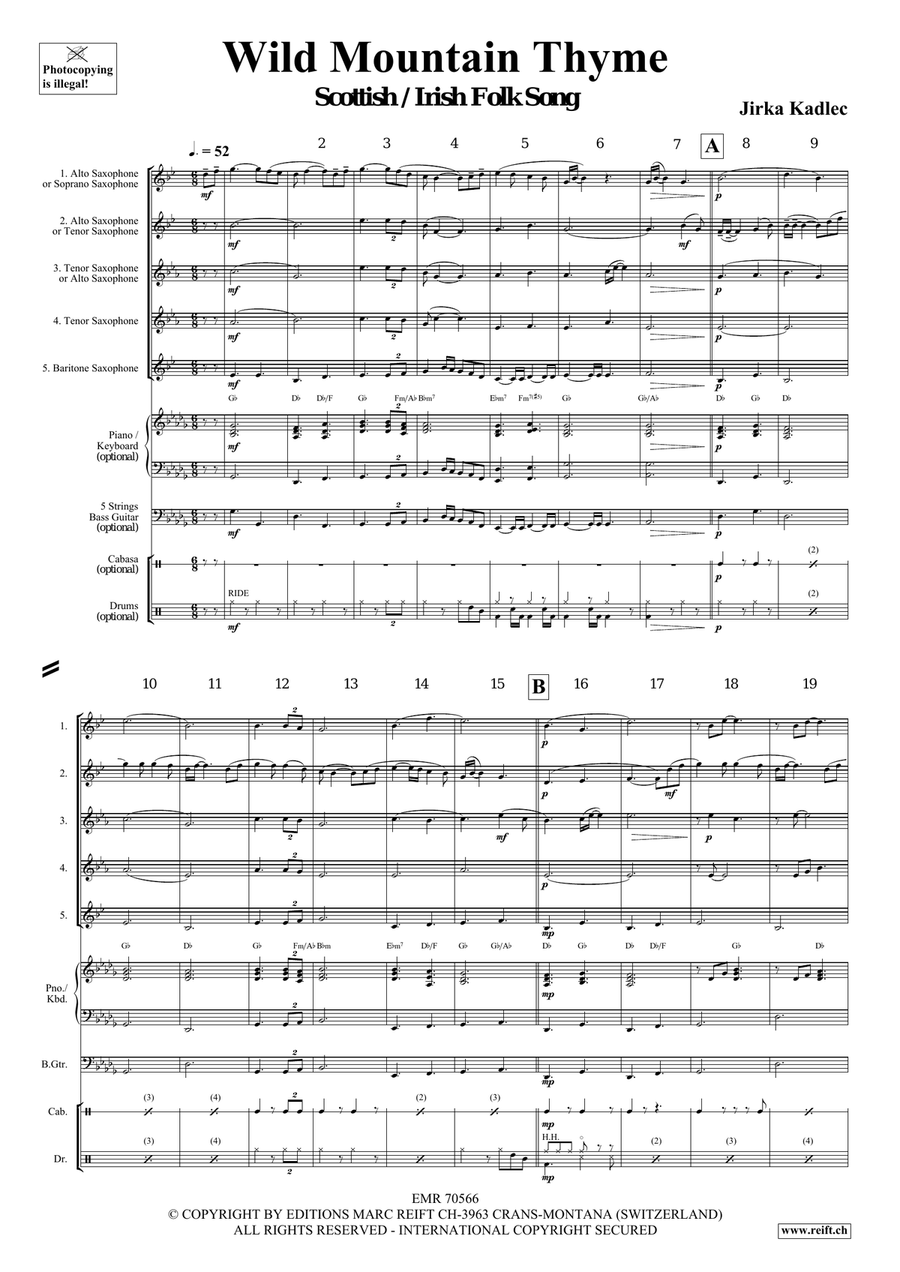 Wild Mountain Thyme Wild Mountain Thyme Saxophone Quintet scores gallery preview page 4