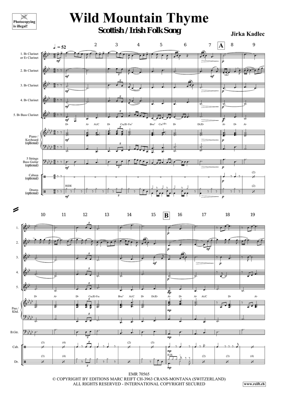 Wild Mountain Thyme Wild Mountain Thyme Clarinet Quintet scores gallery preview page 4