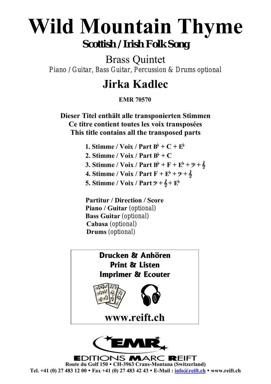 Wild Mountain Thyme Wild Mountain Thyme Brass Quintet scores gallery preview page 2