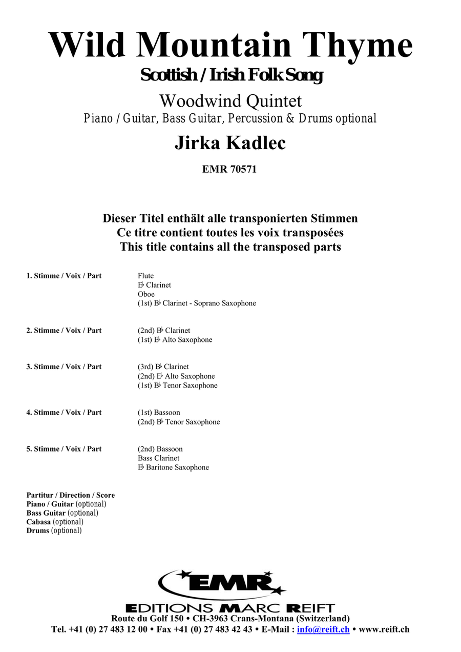 Wild Mountain Thyme Wild Mountain Thyme Woodwind Quintet scores gallery preview page 2