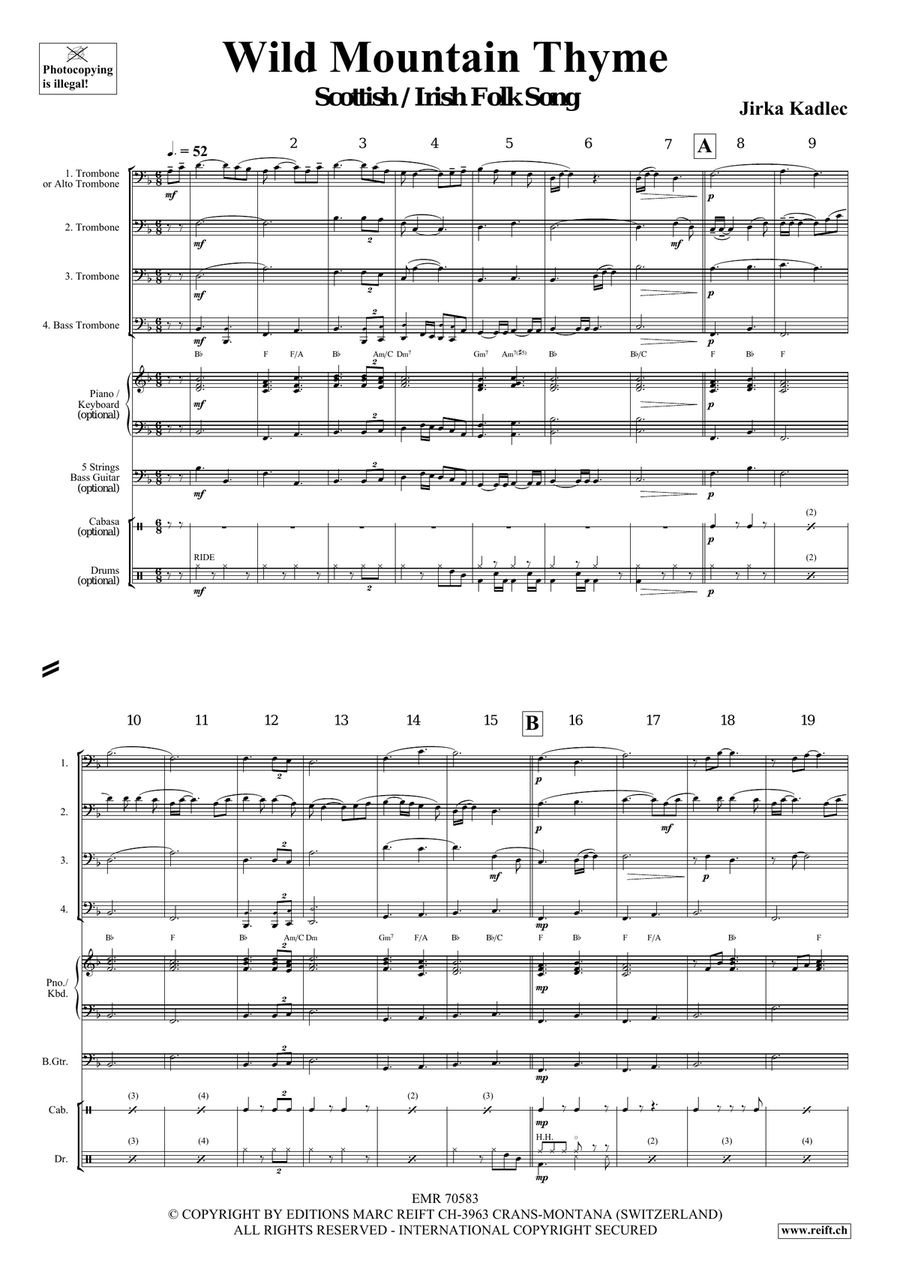 Wild Mountain Thyme Wild Mountain Thyme Trombone Quartet scores gallery preview page 4