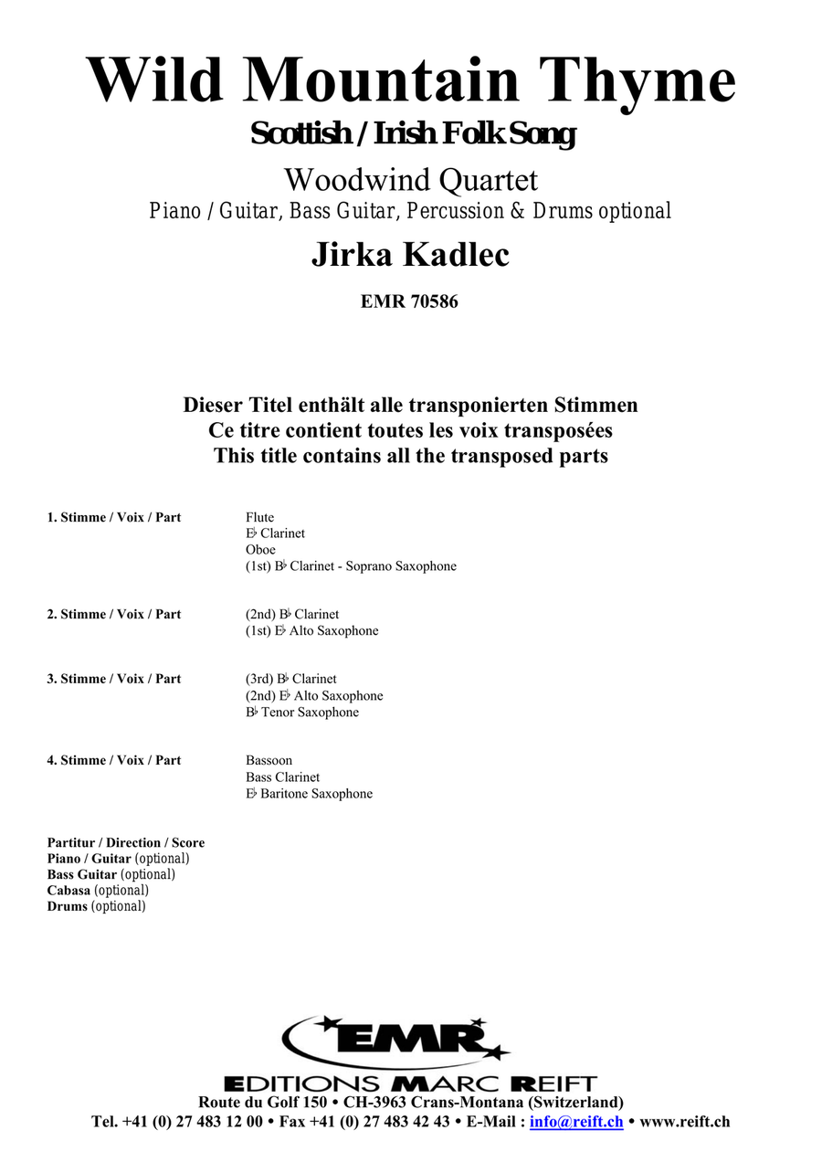 Wild Mountain Thyme Wild Mountain Thyme Woodwind Quartet scores gallery preview page 2
