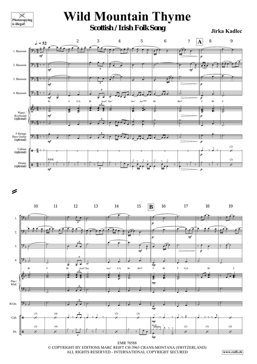 Wild Mountain Thyme Wild Mountain Thyme Bassoon Quartet scores gallery preview page 4