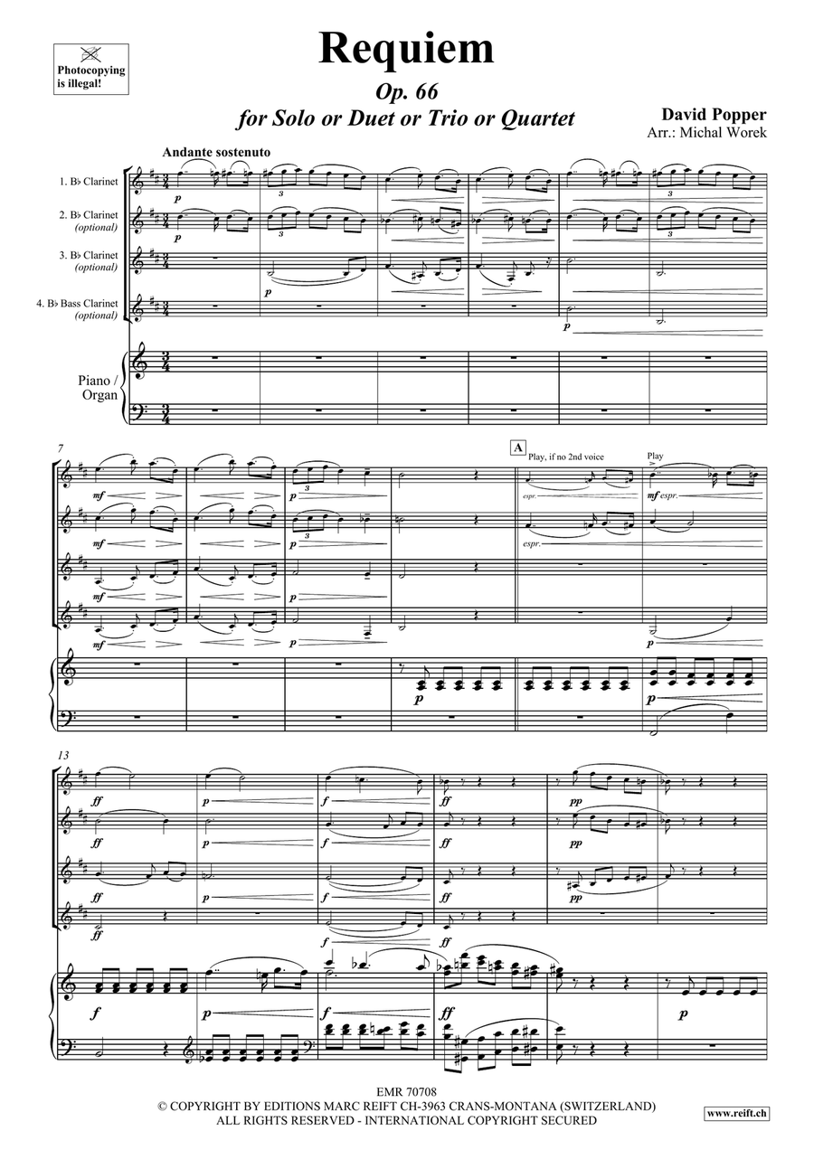 Requiem Requiem Clarinet Quartet scores gallery preview page 3