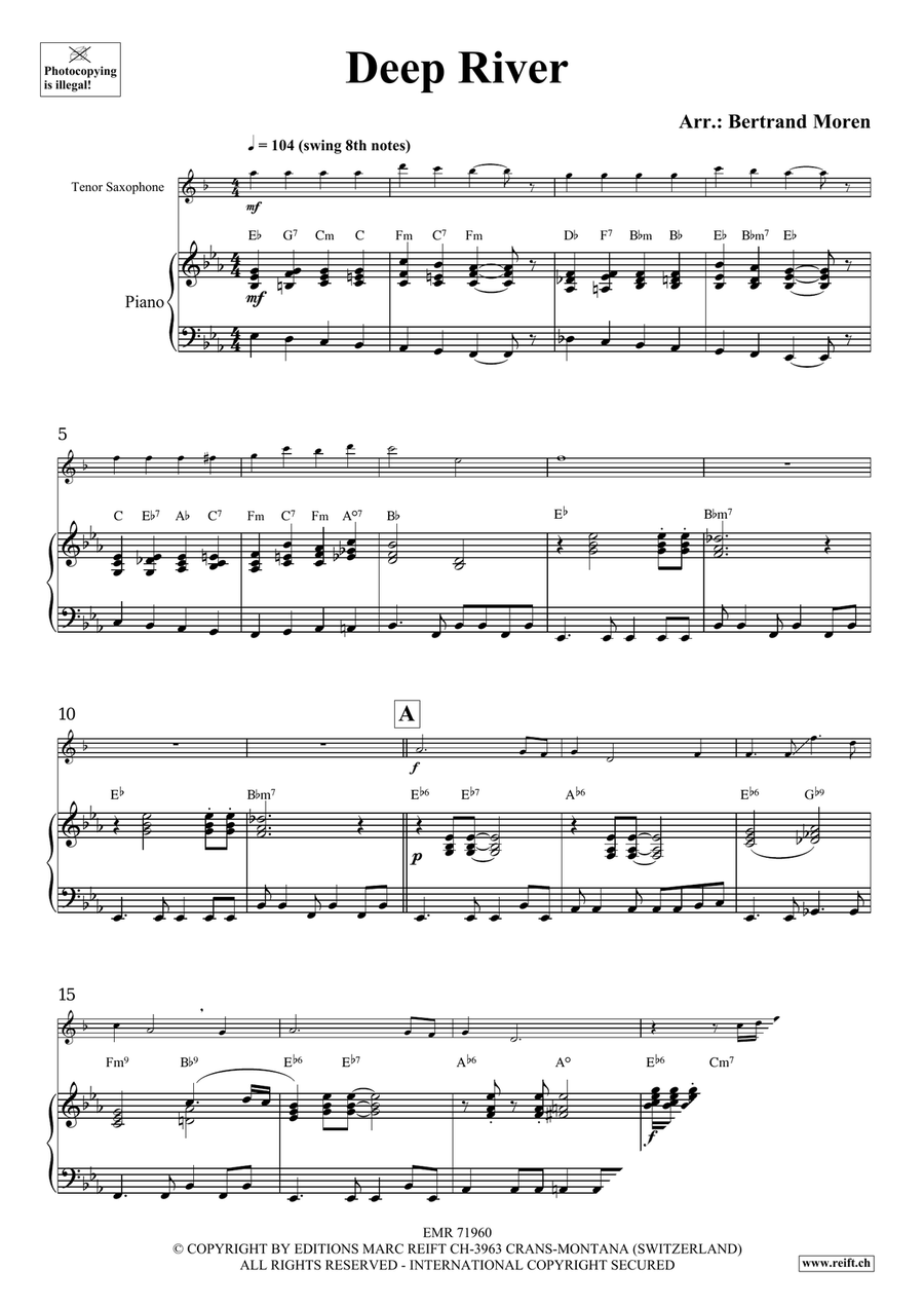 Deep River Deep River Tenor Saxophone scores gallery preview page 3