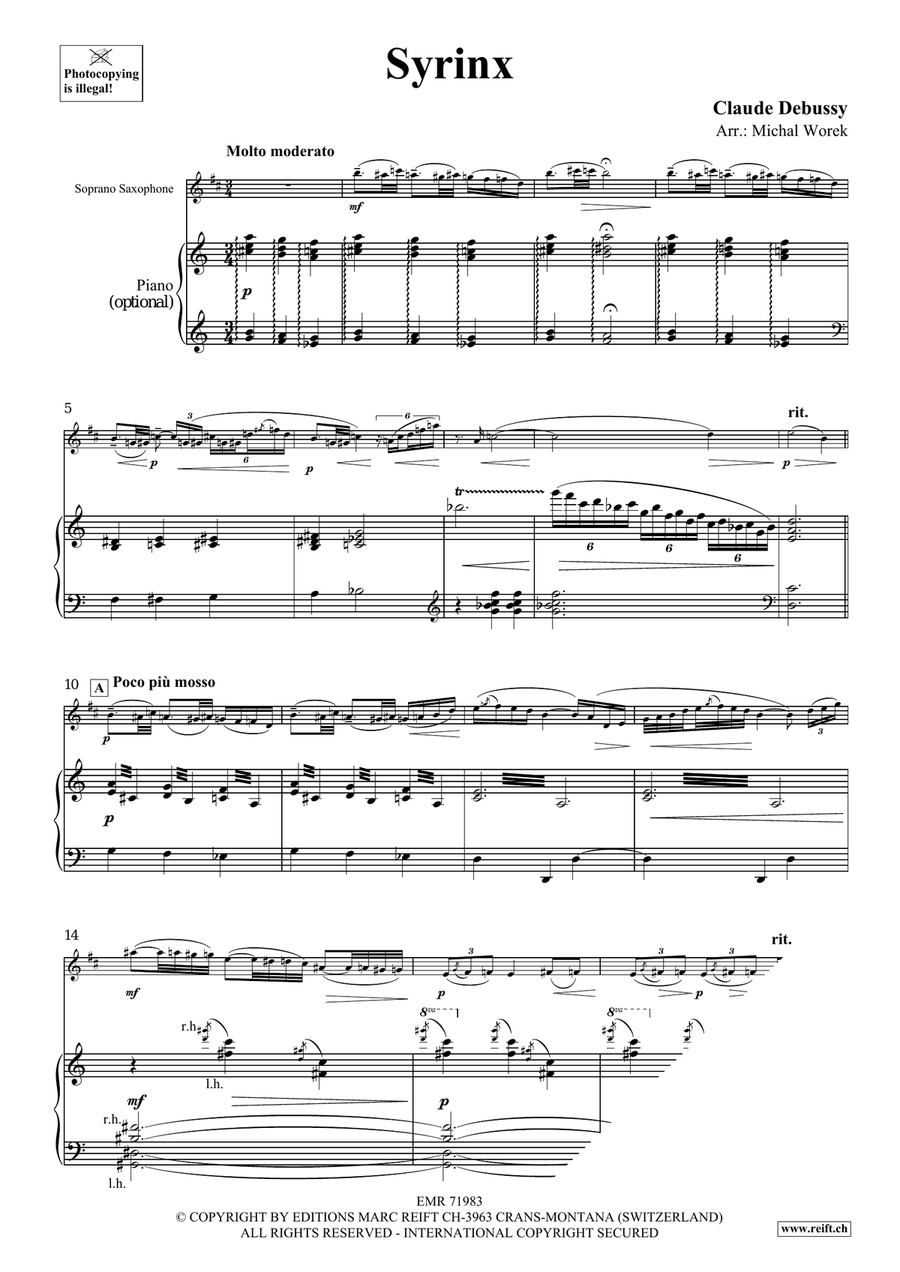 Syrinx Syrinx Soprano Saxophone scores gallery preview page 3