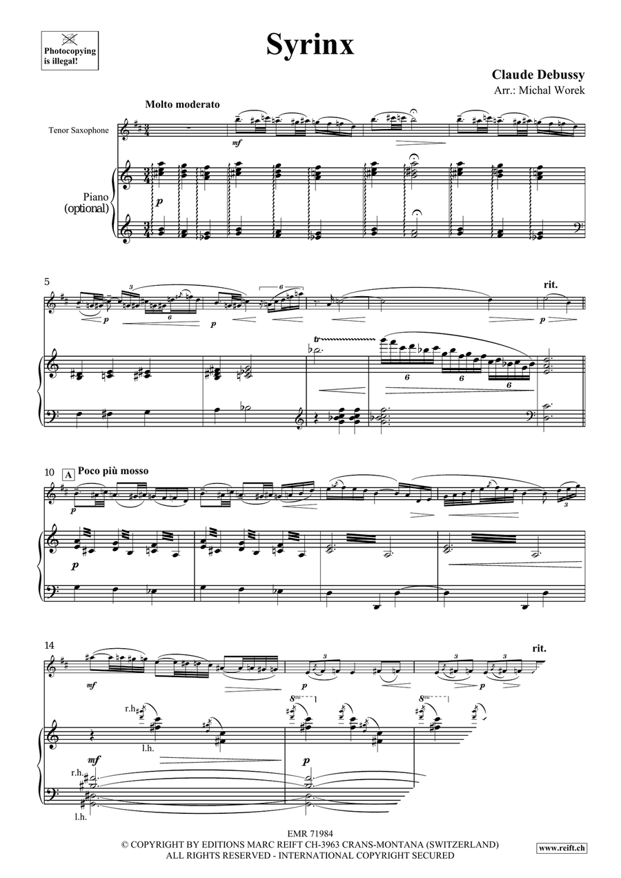 Syrinx Syrinx Tenor Saxophone scores gallery preview page 3