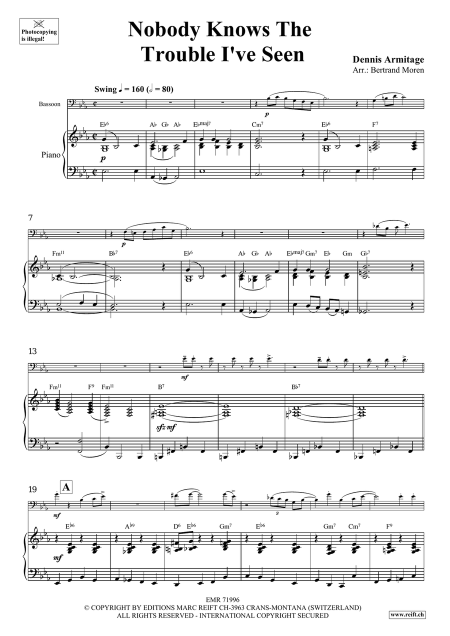 Nobody Knows The Trouble I've Seen Bassoon Solo scores gallery preview page 5