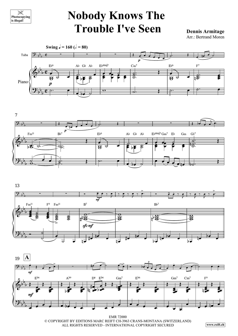 Nobody Knows The Trouble I've Seen Tuba scores gallery preview page 5