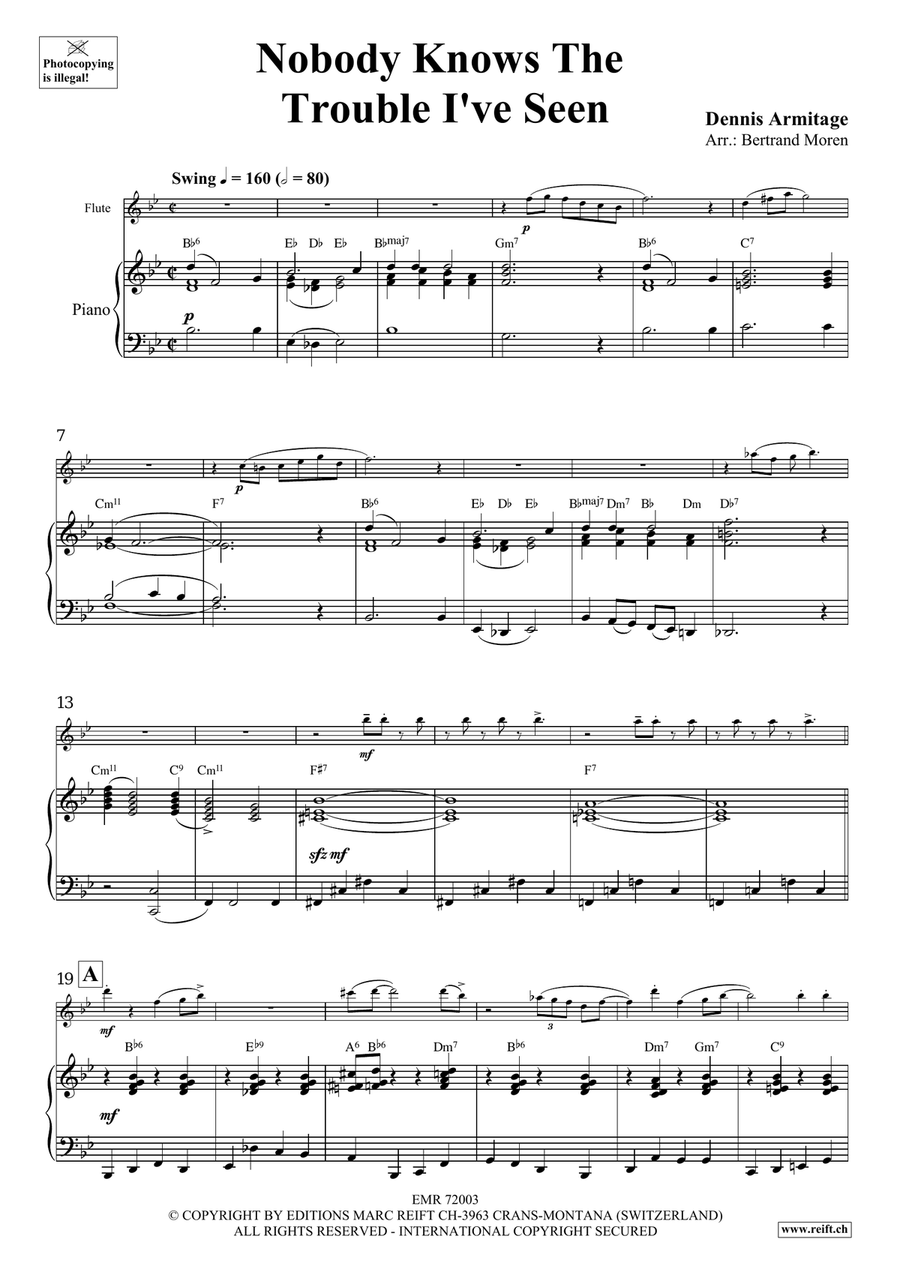 Nobody Knows The Trouble I've Seen Flute Solo scores gallery preview page 5