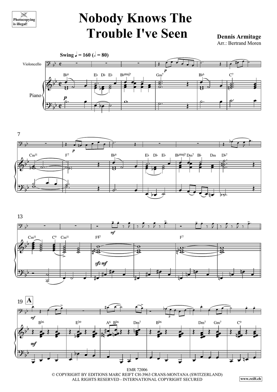 Nobody Knows The Trouble I've Seen Piano Accompaniment scores gallery preview page 5