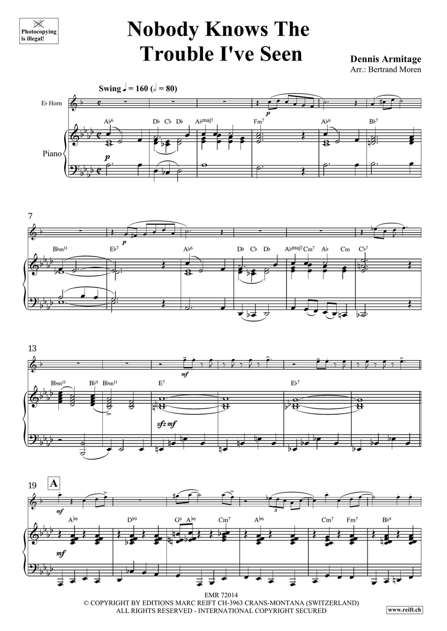 Nobody Knows The Trouble I've Seen Horn scores gallery preview page 5