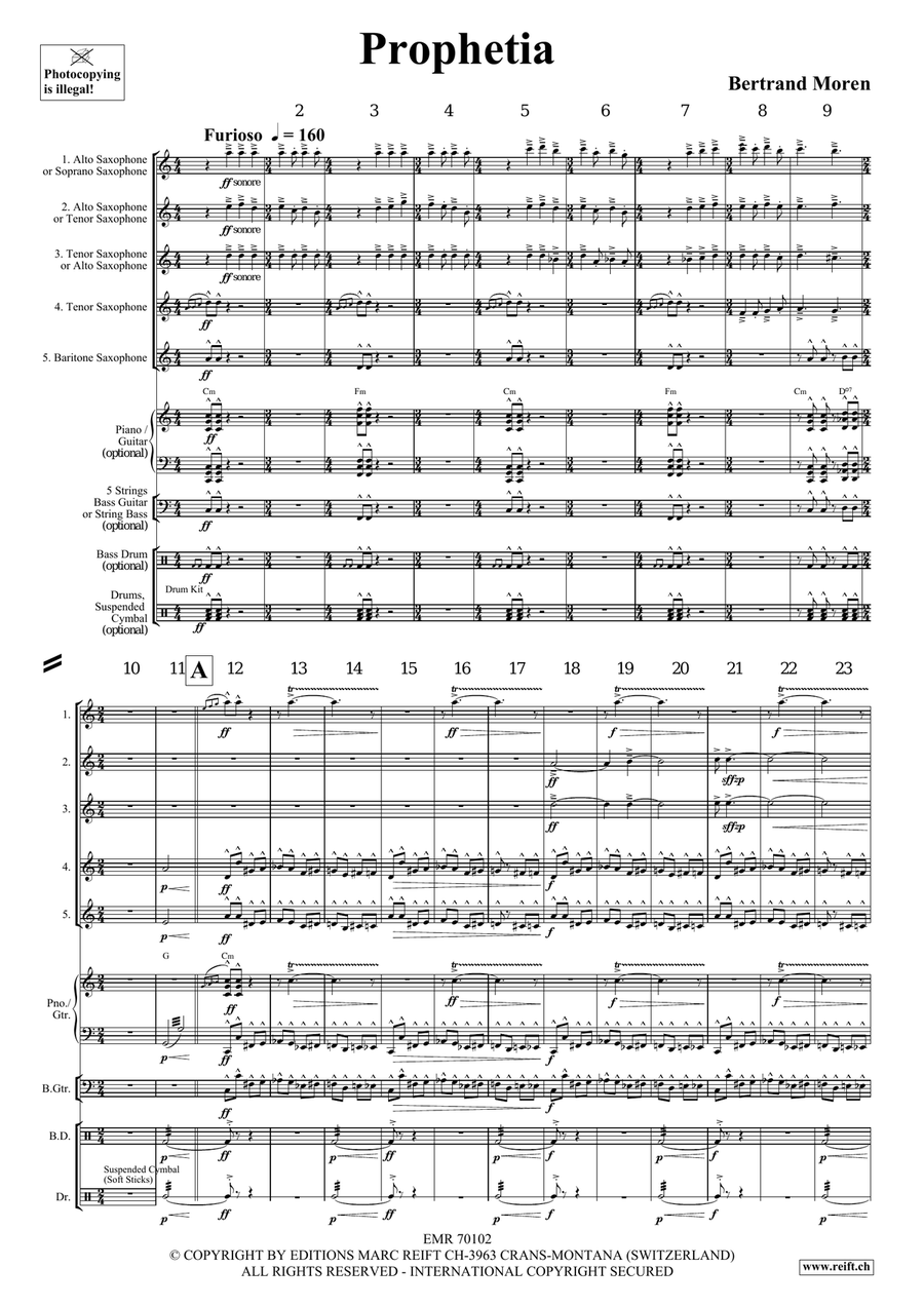 Prophetia Prophetia Saxophone Quintet scores gallery preview page 4