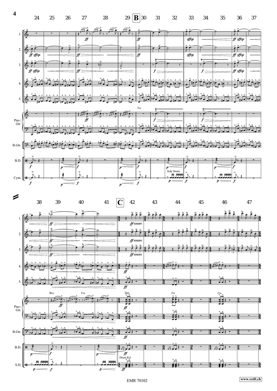 Prophetia Prophetia Saxophone Quintet scores gallery preview page 5