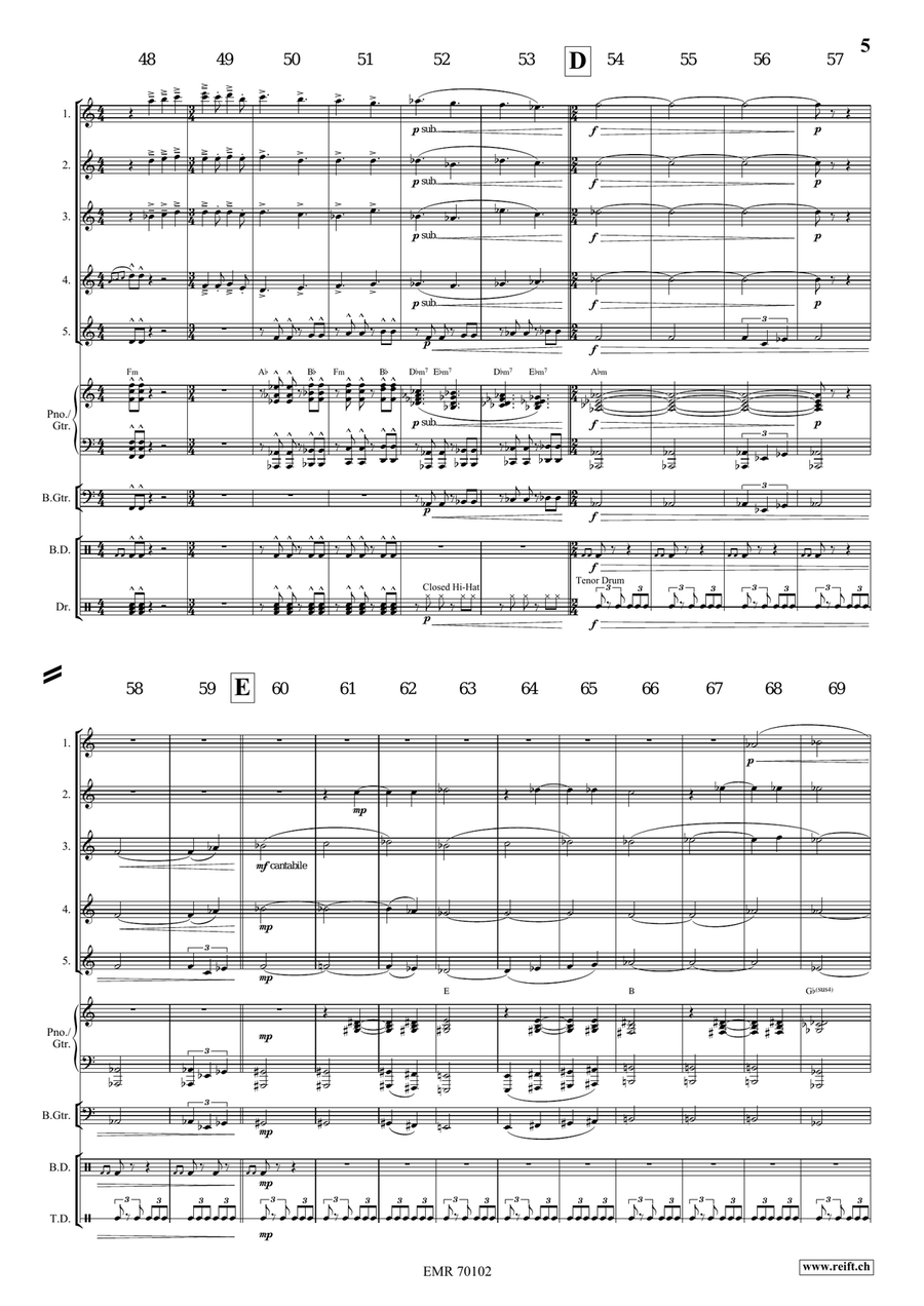 Prophetia Prophetia Saxophone Quintet scores gallery preview page 6