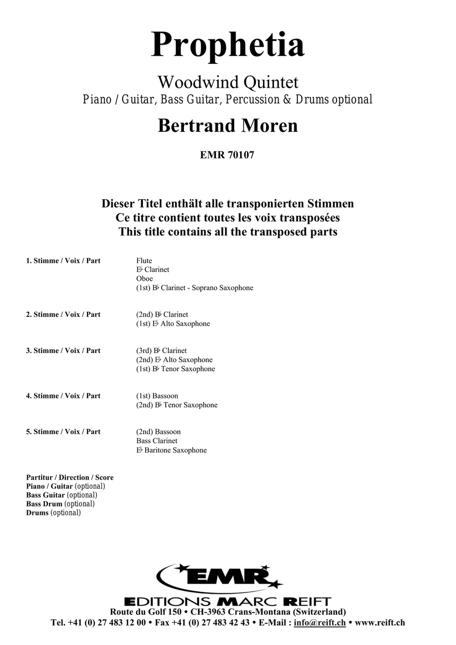 Prophetia Prophetia Woodwind Quintet scores gallery preview page 2
