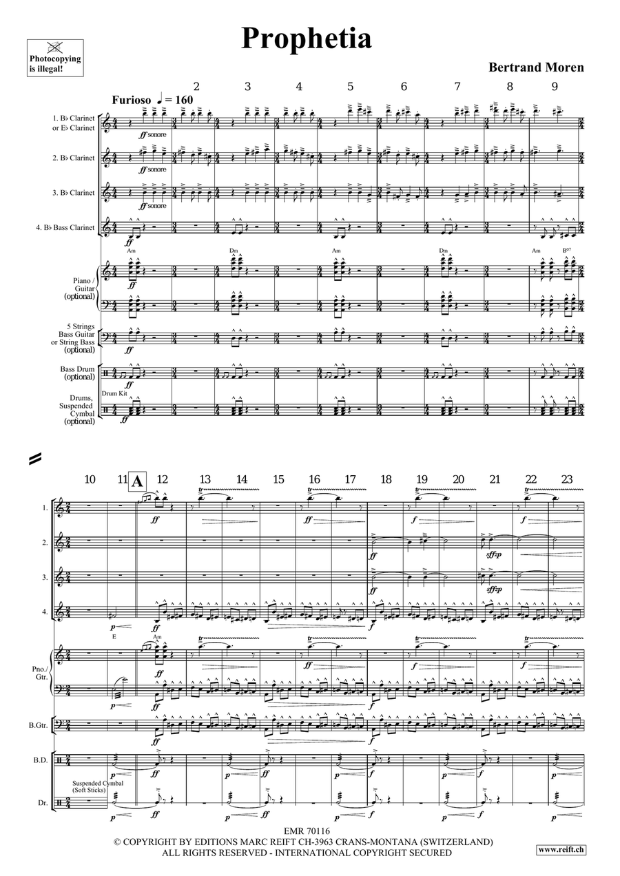 Prophetia Prophetia Clarinet Quartet scores gallery preview page 4
