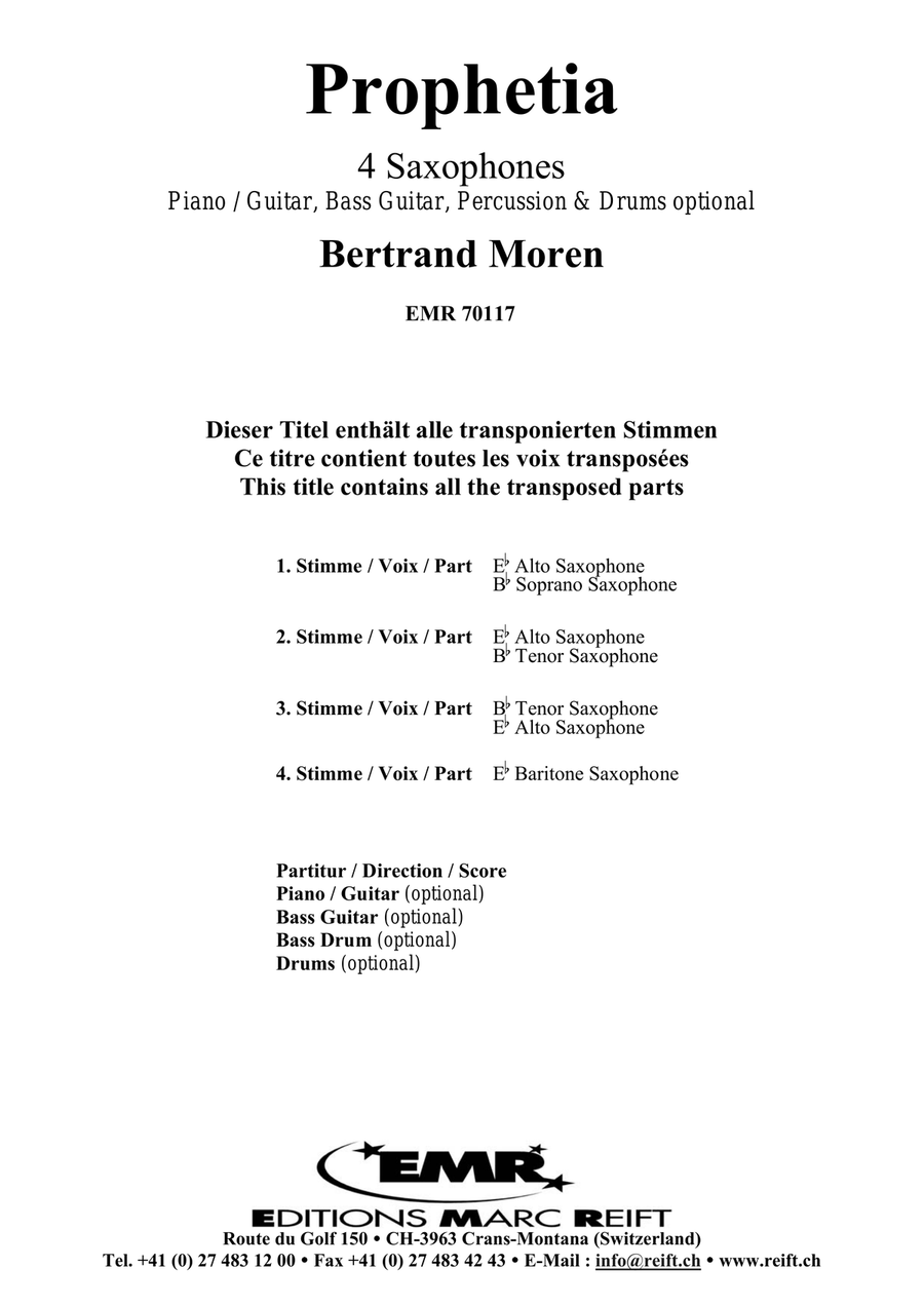 Prophetia Prophetia Saxophone Quartet scores gallery preview page 2