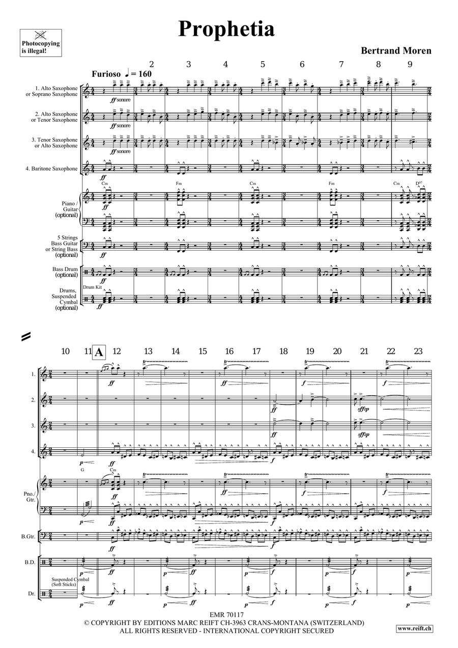 Prophetia Prophetia Saxophone Quartet scores gallery preview page 4