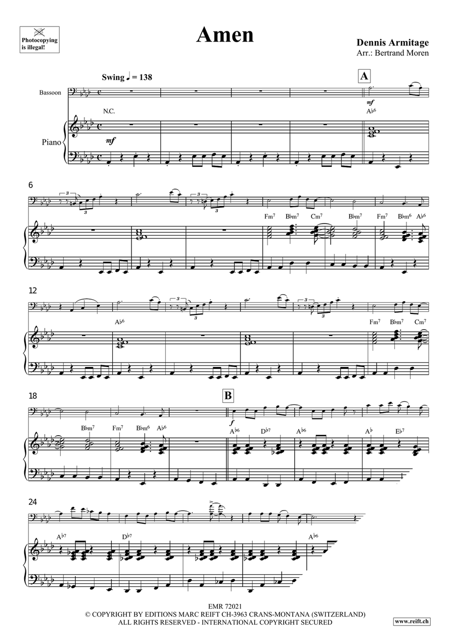 Amen Amen Bassoon Solo scores gallery preview page 4