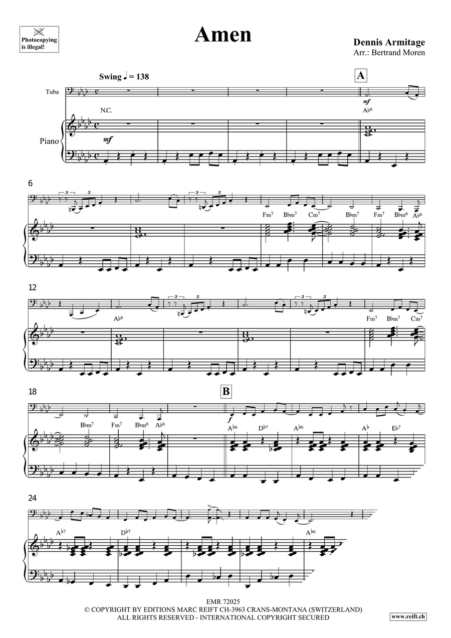 Amen Amen Tuba scores gallery preview page 4