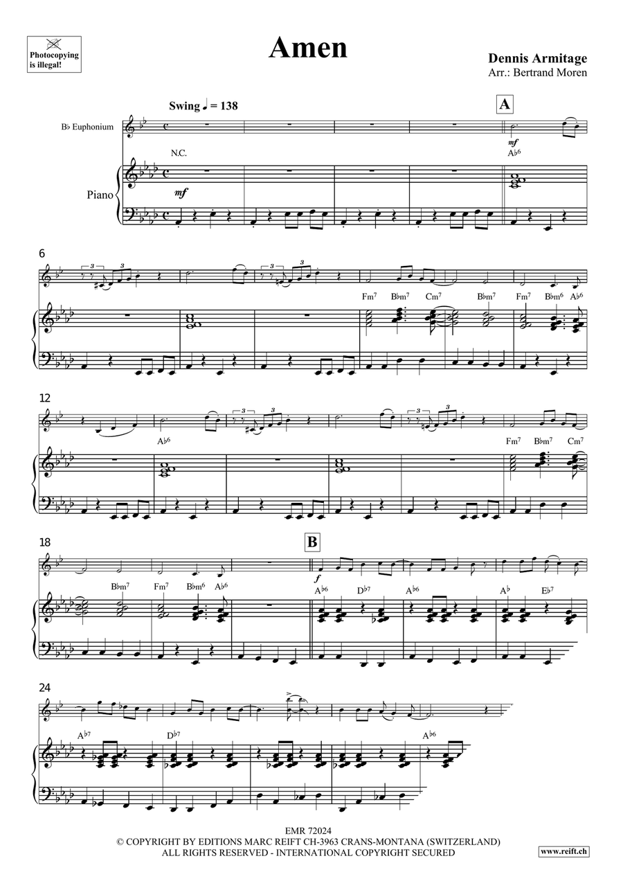 Amen Amen Euphonium scores gallery preview page 4